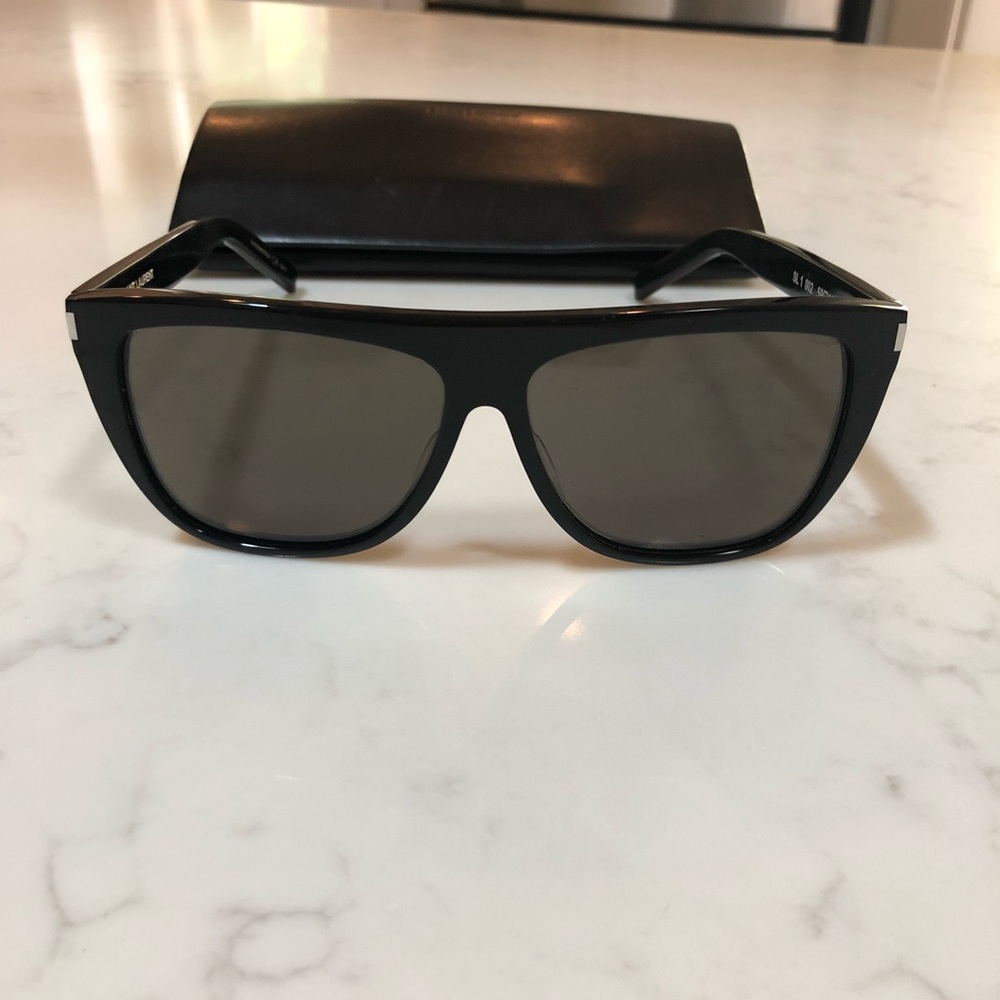 Authentic Saint Laurent SL1 Black Sunglasses.